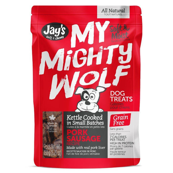 Jay's My Mighty Wolf Pork Sausage Dog Treats 150g The Raw Connoisseurs