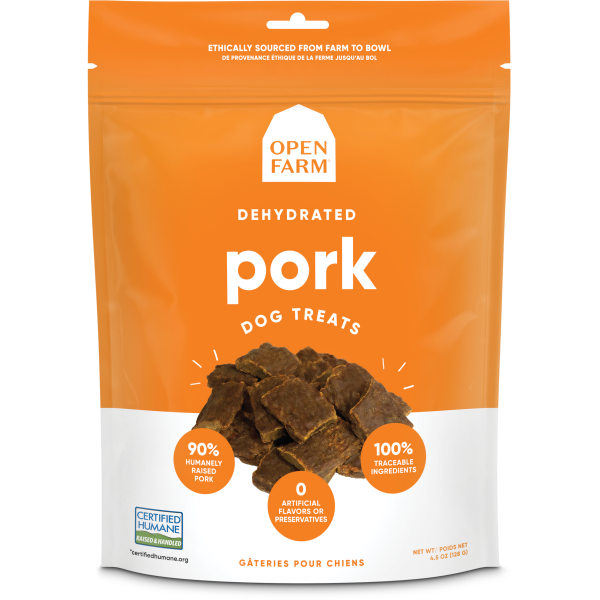 Open Farm Dog Dehydrated Pork Treats 4.5 oz The Raw Connoisseurs