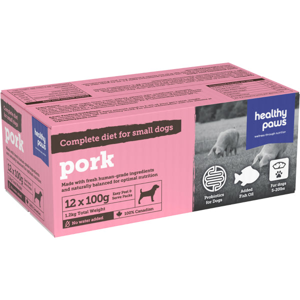 Healthy Paws Canine Complete Dinner Pork 12/100GM