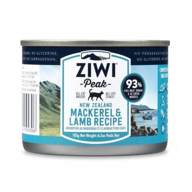 ZIWI Peak Cat Mackerel and Lamb 185g (case of 12 cans)