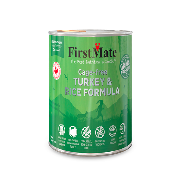 FirstMate Dog Grain Friendly Cage-free Turkey & Rice formula 12.2 oz can