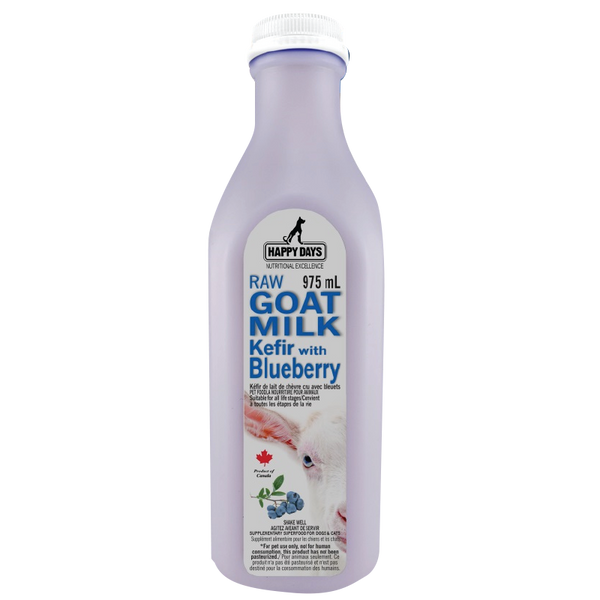 Happy Days Raw Goat Milk Kefir with Blueberry 975ml - The Raw Connoisseurs