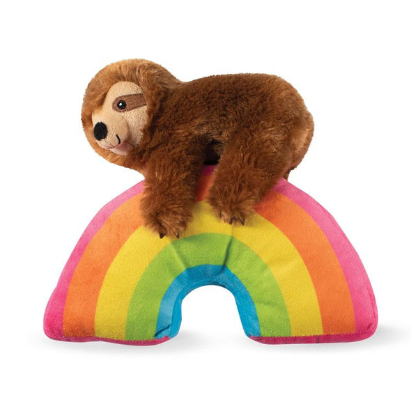 Fringe Studio - Sloth on a Rainbow Plush Dog Toy